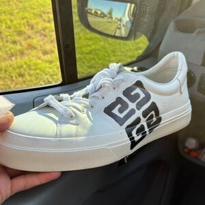 Chito x Givenchy Court 4G Graffiti Leather Casual Sneakers Men's White